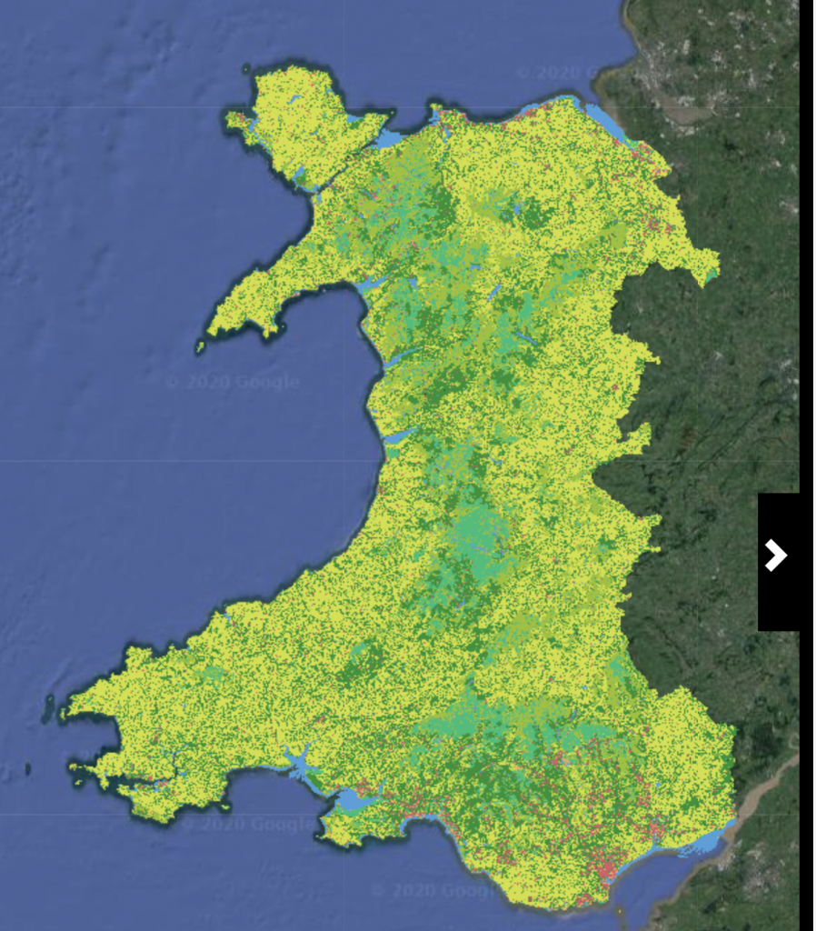 Satellite Map Of Wales Geo-Portal – Living Wales